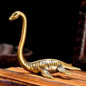 Vintage Brass Loch Ness Monster Figurine Nessie Cryptid Miniature Statue Decor
